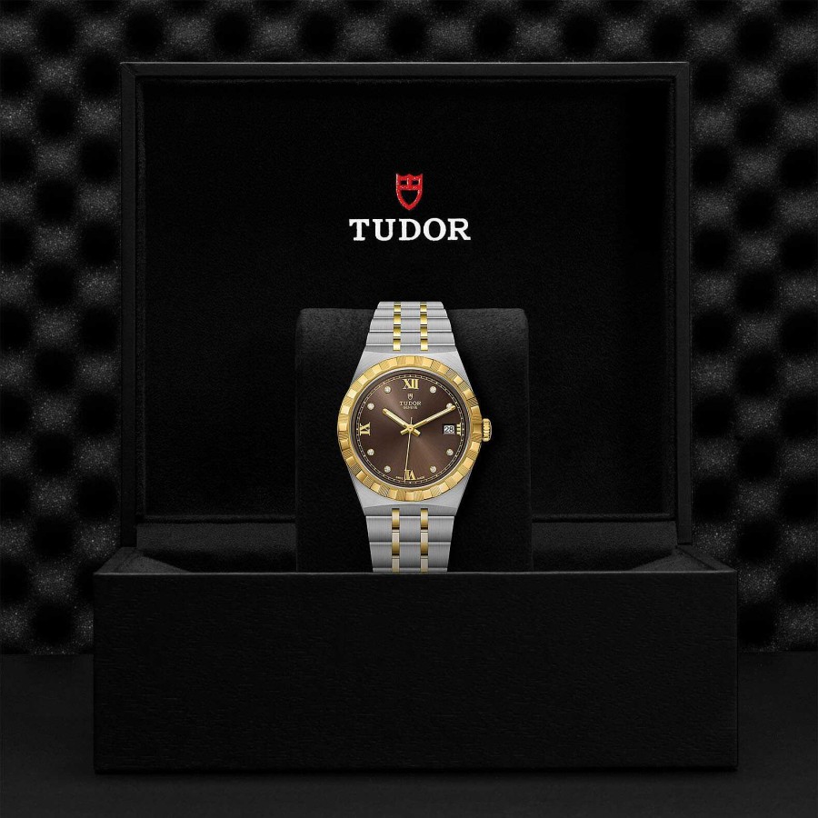 Montres Femme TUDOR | Montre Tudor Royal Bo Tier En Acier, 38 Mm, Cadran Serti De Diamants