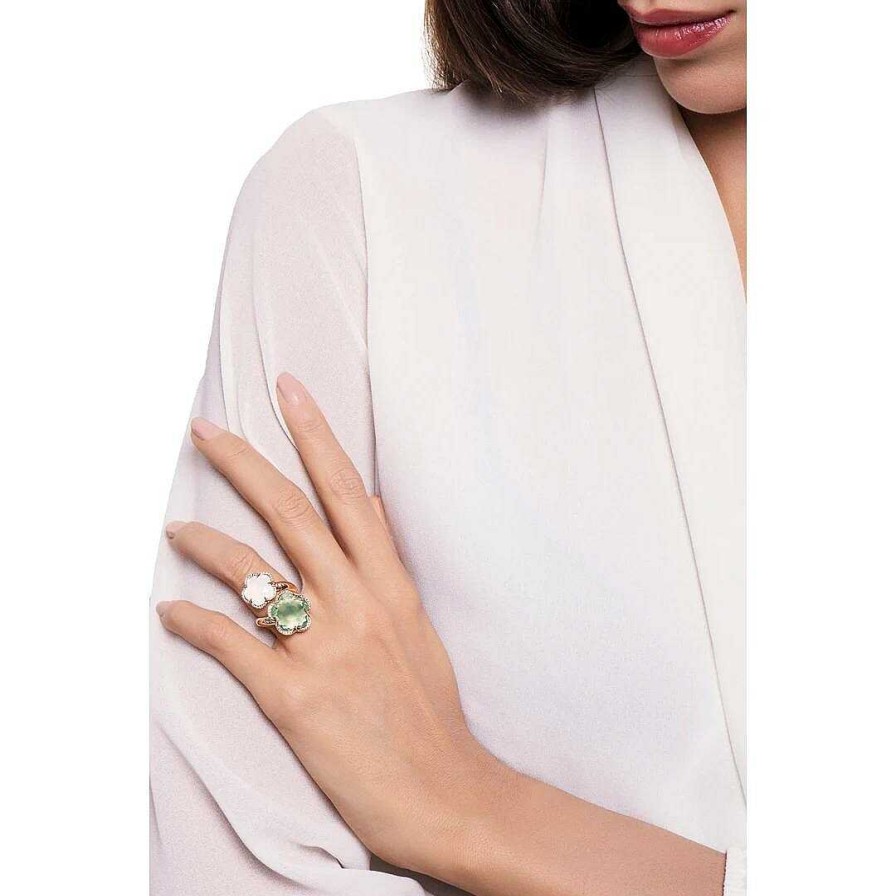 Bagues Pasquale Bruni | Bague Pasquale Bruni Bon Ton En Or Rose, Prasiolite, Quartz Et Diamants