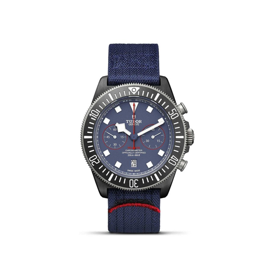 Montres Homme TUDOR | Montre Tudor Pelagos Fxd Chrono Lunette En Titane Avec Disque En Composite De Carbone Noir, Bracelet En Tissu