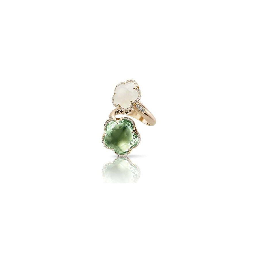 Bagues Pasquale Bruni | Bague Pasquale Bruni Bon Ton En Or Rose, Prasiolite, Quartz Et Diamants