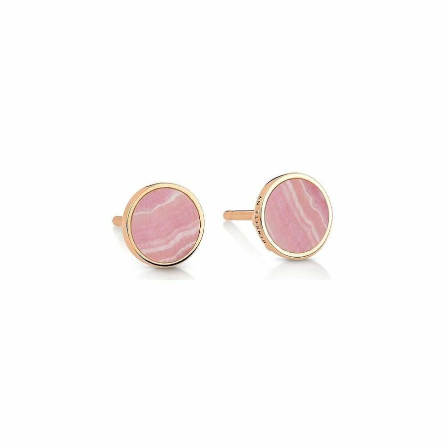 Boucles D'Oreilles Ginette NY | Boucles D'Oreilles Ginette Ny Ever Disc Studs En Rhodocrosite Et Or Rose