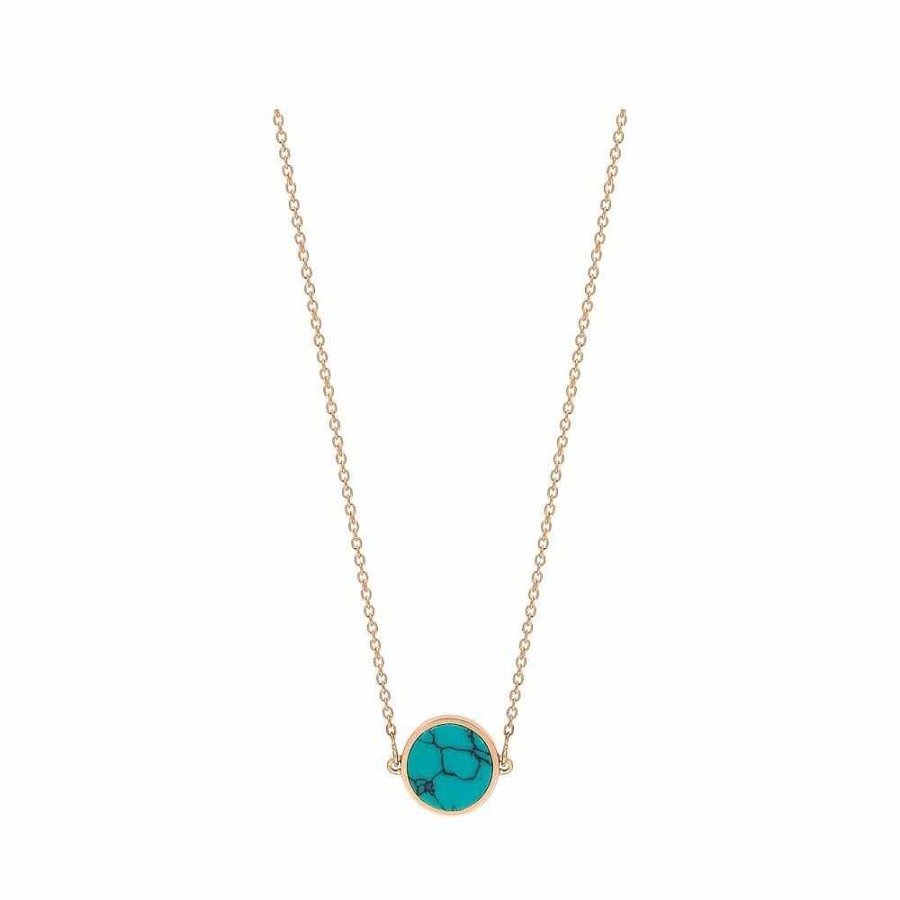 Colliers Ginette NY | Collier Ginette Ny Mini Ever En Or Rose Et Turquoise