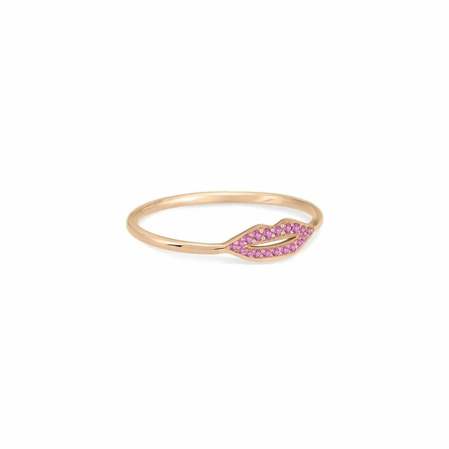 Bagues Ginette NY | Bague Ginette Ny French Kiss En Saphir Rose Et Or Rose