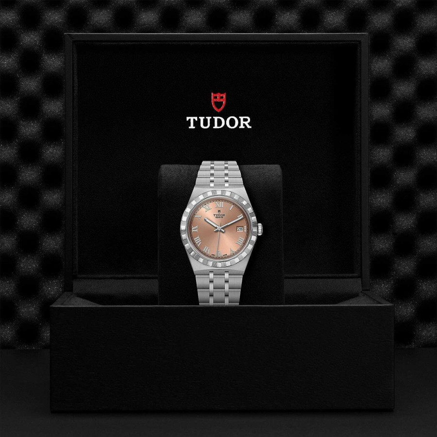 Montres Femme TUDOR | Montre Tudor Royal Bo Tier En Acier, 38 Mm, Cadran Saumon