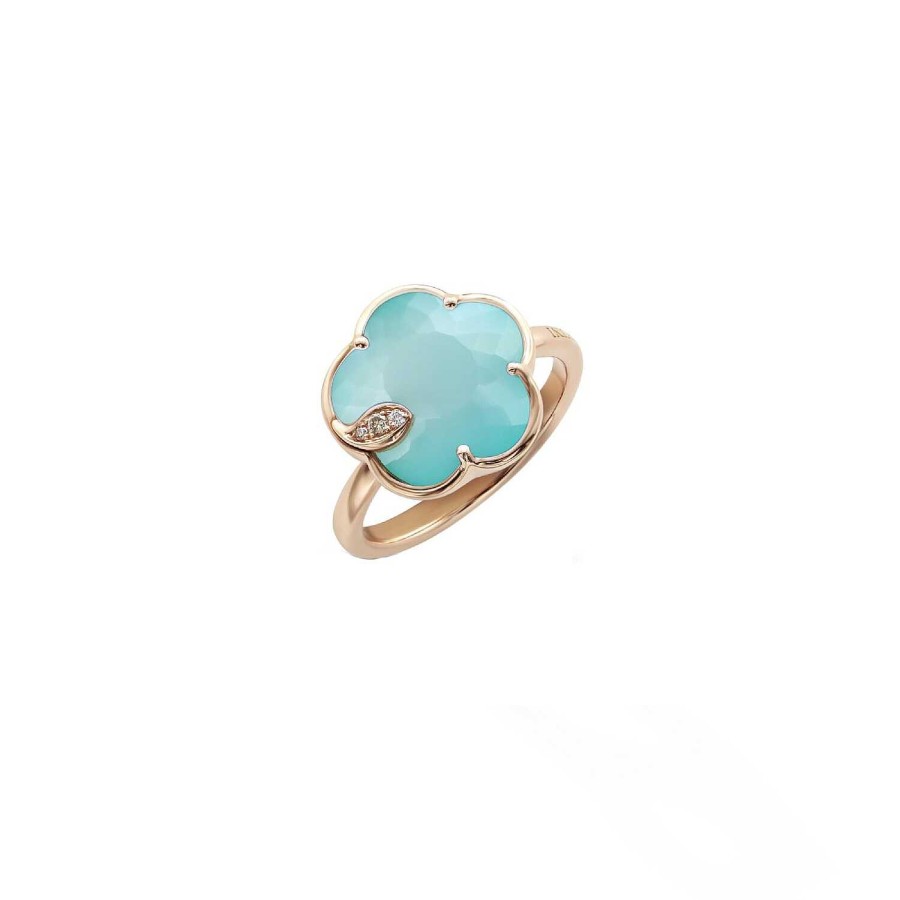 Bagues Pasquale Bruni | Bague Pasquale Bruni Petit Joli En Or Rose, Diamants, Turquoise Et Pierre De Lune