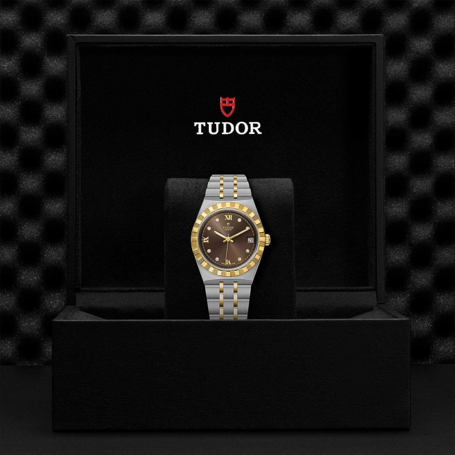 Montres Femme TUDOR | Montre Tudor Royal Bo Tier En Acier, 34 Mm, Cadran Serti De Diamants