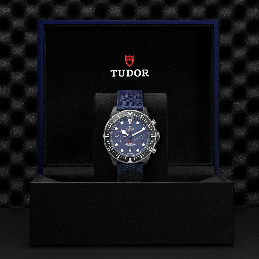 Montres Homme TUDOR | Montre Tudor Pelagos Fxd Chrono Lunette En Titane Avec Disque En Composite De Carbone Noir, Bracelet En Tissu