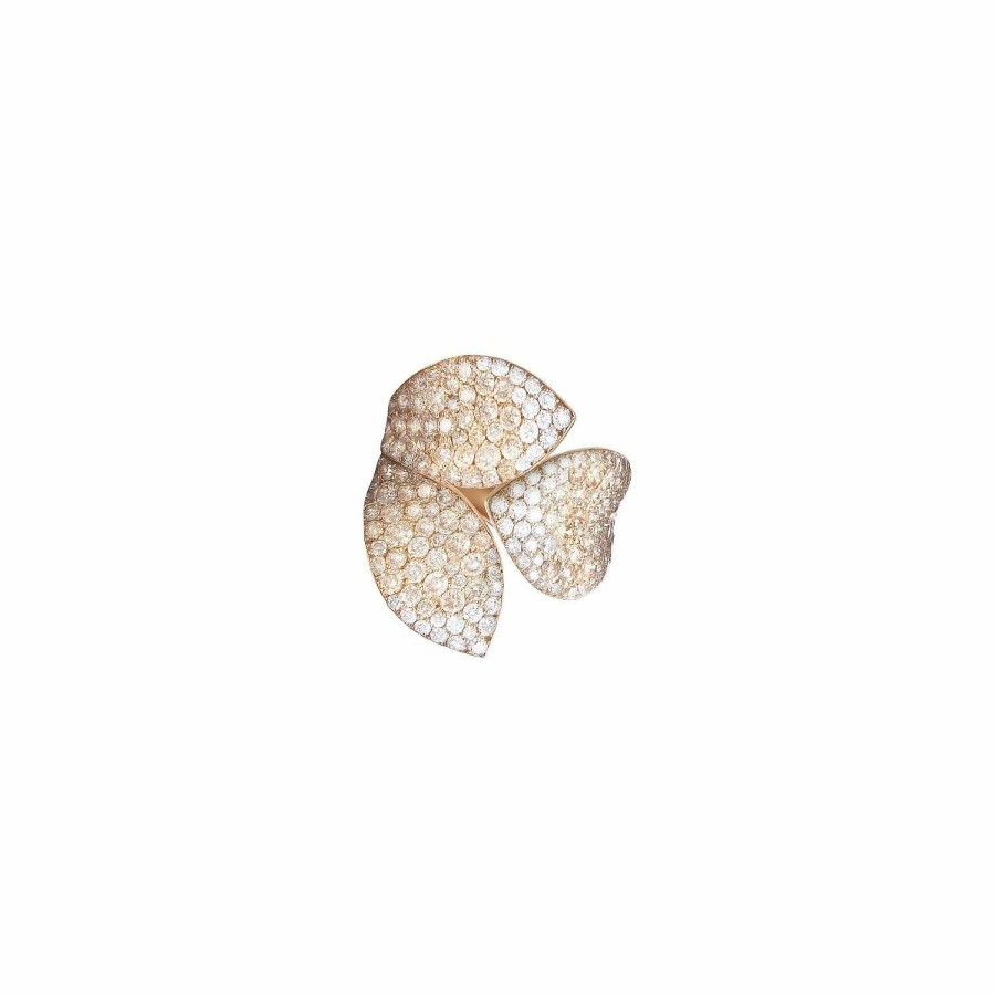 Bagues Pasquale Bruni | Bague Pasquale Bruni Giardini Segreti En Or Rose, Diamants Bruns Et Blancs