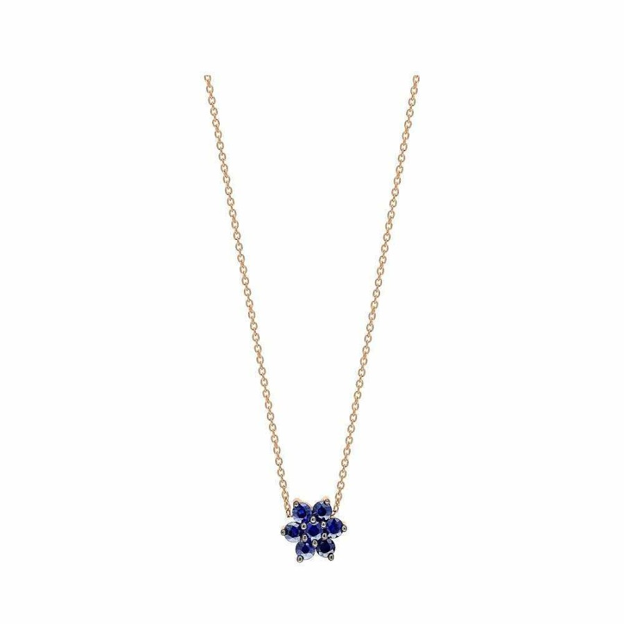 Colliers Ginette NY | Collier Ginette Ny Star En Or Rose Et Saphirs