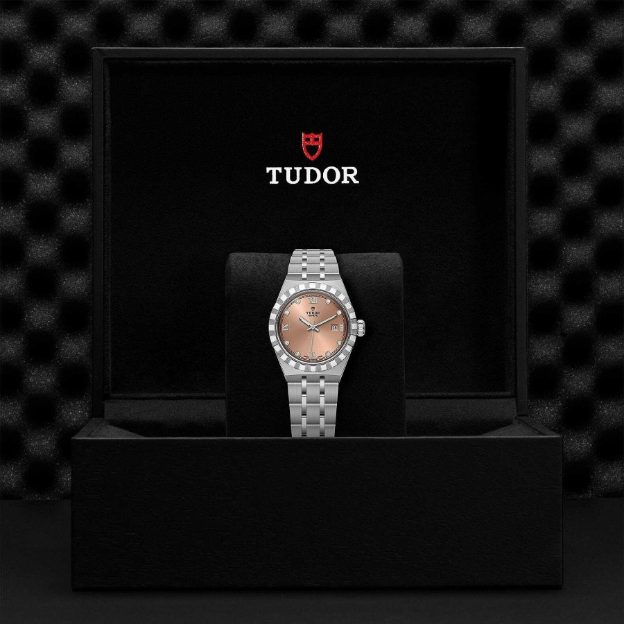 Montres Femme TUDOR | Montre Tudor Royal Bo Tier En Acier, 28 Mm, Cadran Serti De Diamants