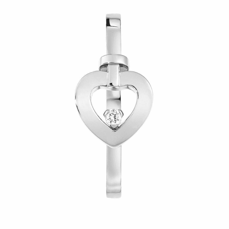 Bagues FRED | Bague Fred Pretty Woman Mini Mod Le En Or Blanc Et 1 Diamant