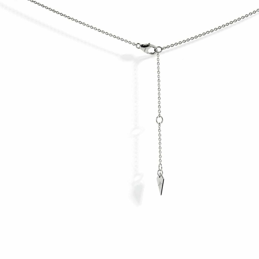 Colliers Statement | Collier Statement Stairway En Argent Rhodi Semi-Pav De Diamants