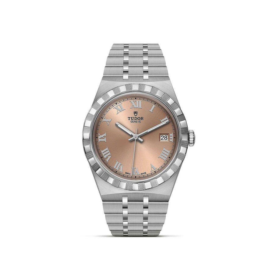 Montres Femme TUDOR | Montre Tudor Royal Bo Tier En Acier, 38 Mm, Cadran Saumon