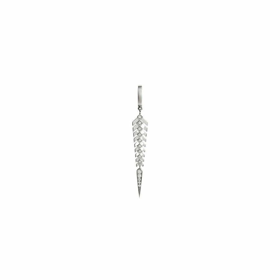 Boucles D'Oreilles Statement | Mono Boucle D'Oreille Cr Ole Statement Stairway En Argent Rhodi Et Diamants