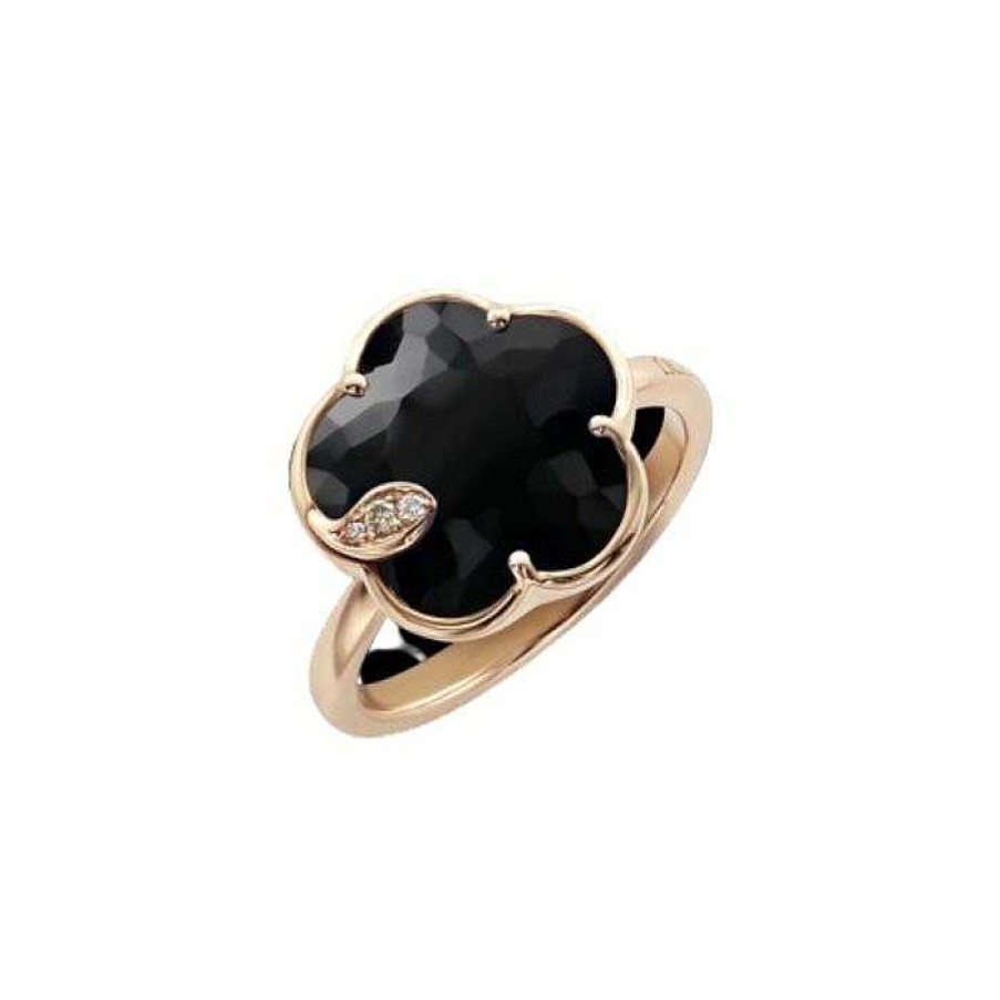 Bagues Pasquale Bruni | Bague Pasquale Bruni Petit Joli' En Or Rose, Onyx Et Diamants Blancs