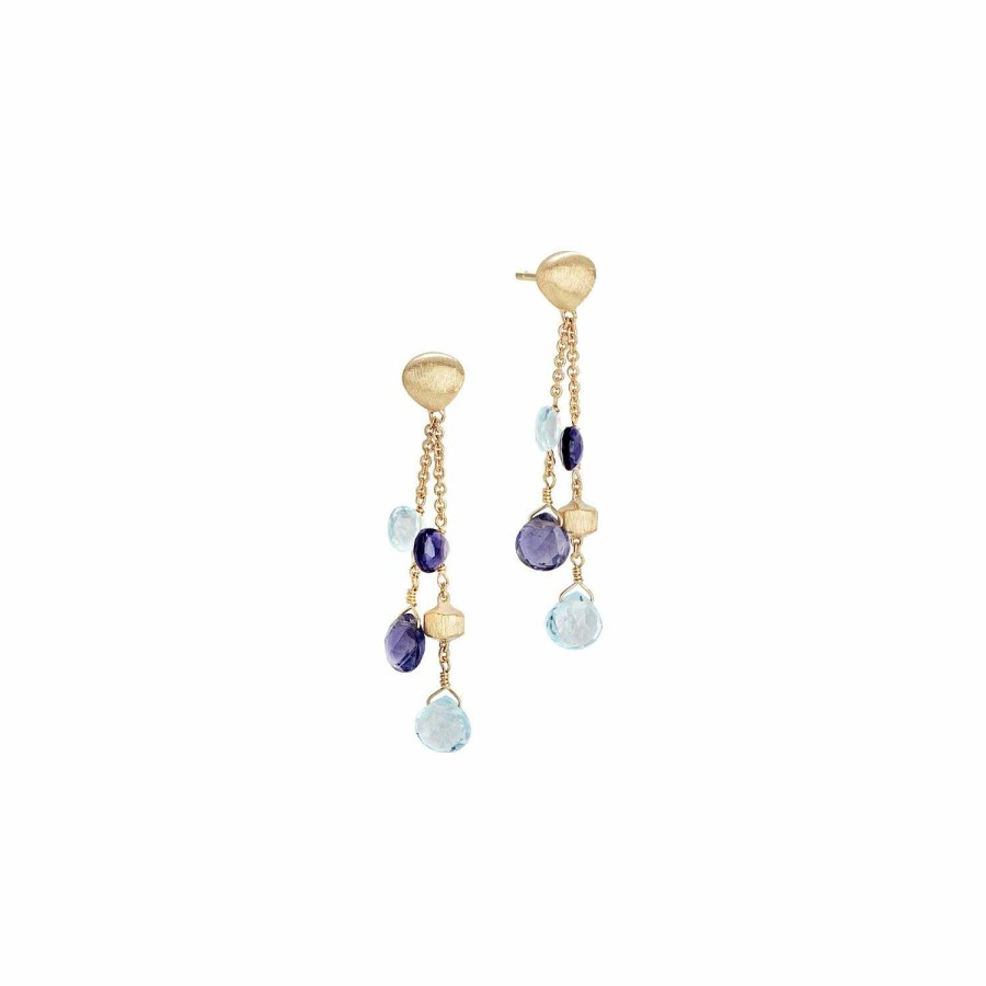 Boucles D'Oreilles Marco Bicego | Boucles D'Oreilles Marco Bicego Paradise En Or Jaune Et Topaze Et Iolite