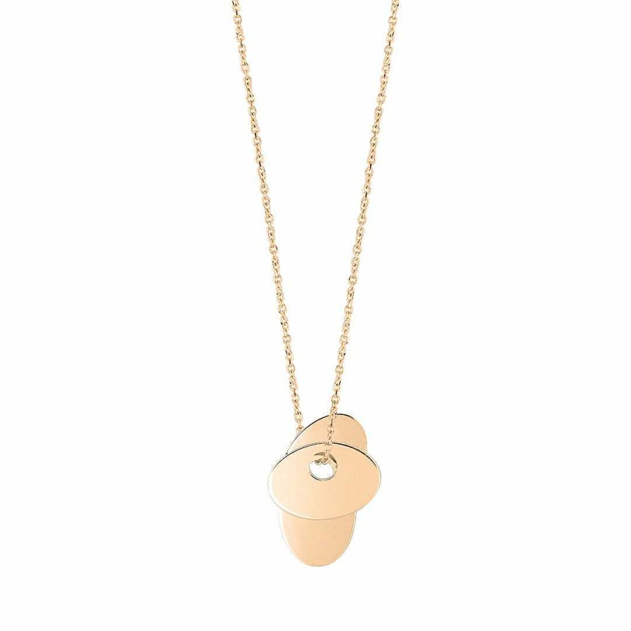 Colliers Ginette NY | Collier Ginette Ny Ellipses & Sequins En Or Rose