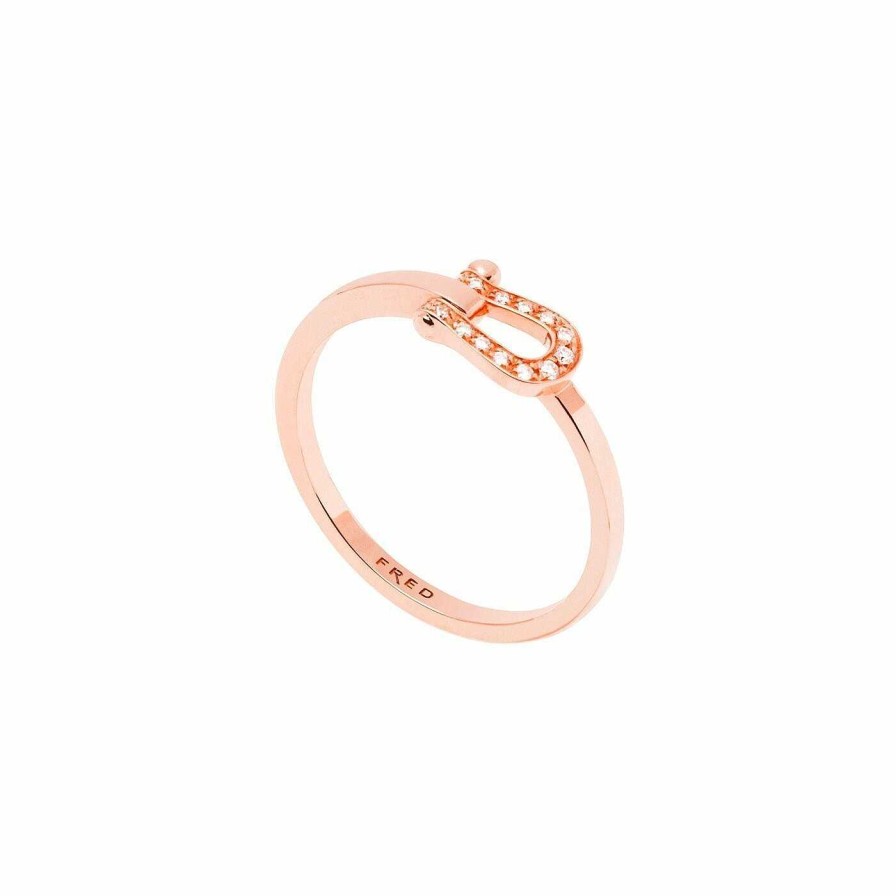 Bagues FRED | Bague Fred Force 10 Petit Mod Le En Or Rose Et Diamant