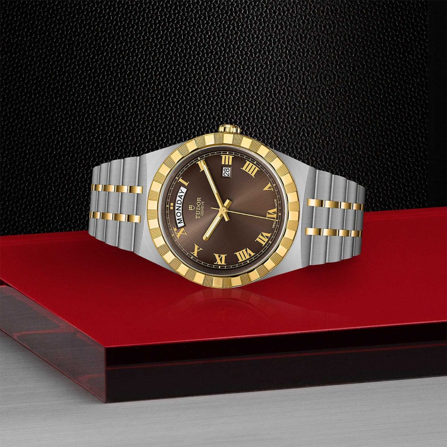 Montres Homme TUDOR | Montre Tudor Royal Bo Tier En Acier, 41 Mm, Lunette En Or Jaune