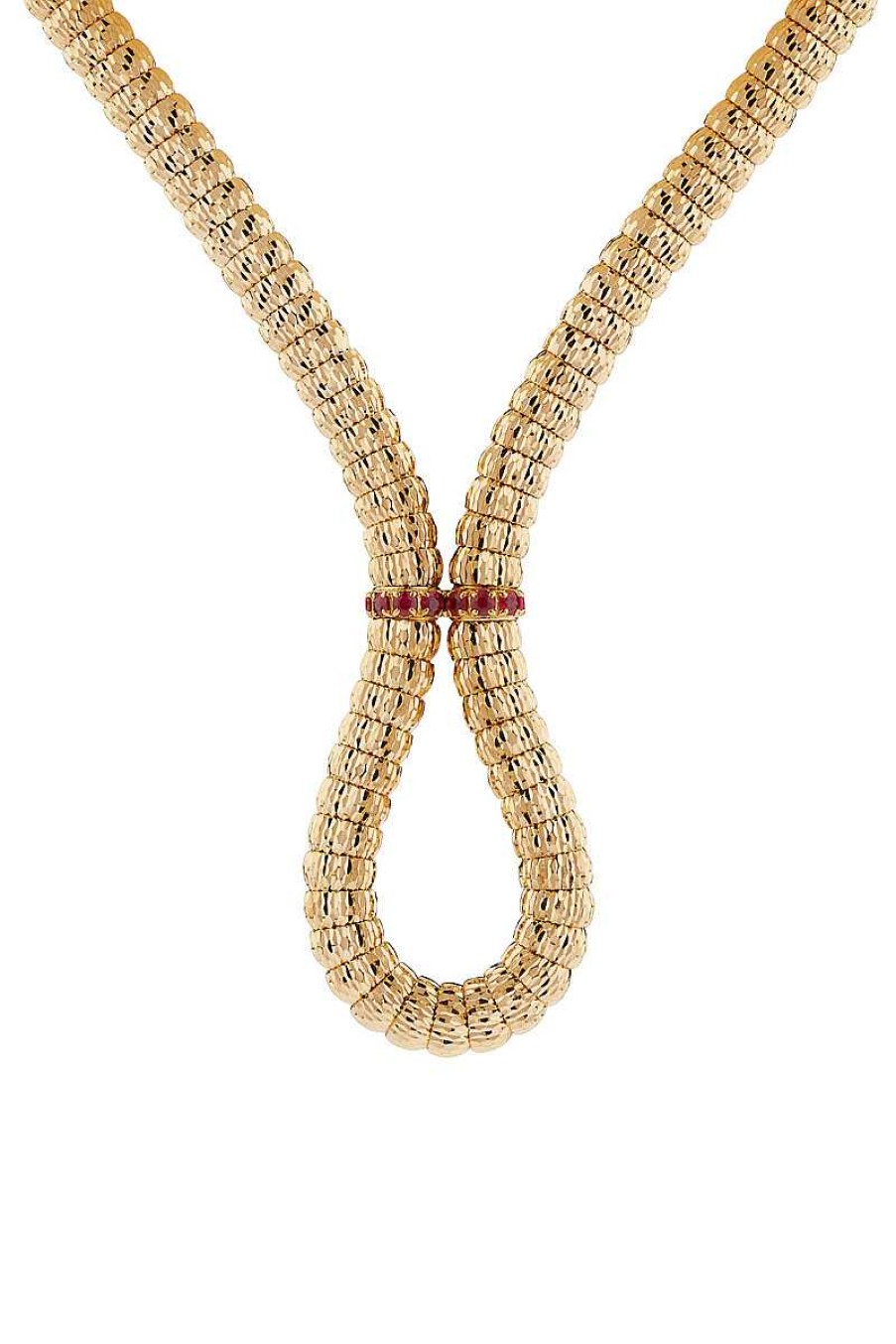 Colliers Officina Bernardi | Collier Officina Bernardi Enigma En Or Jaune, Rubis Et Diamant