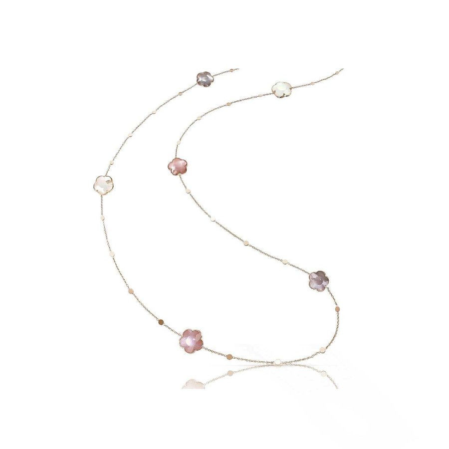 Colliers Pasquale Bruni | Collier Pasquale Bruni Bouquet Lunaire En Or Rose, Pierres De Lune Et Diamants