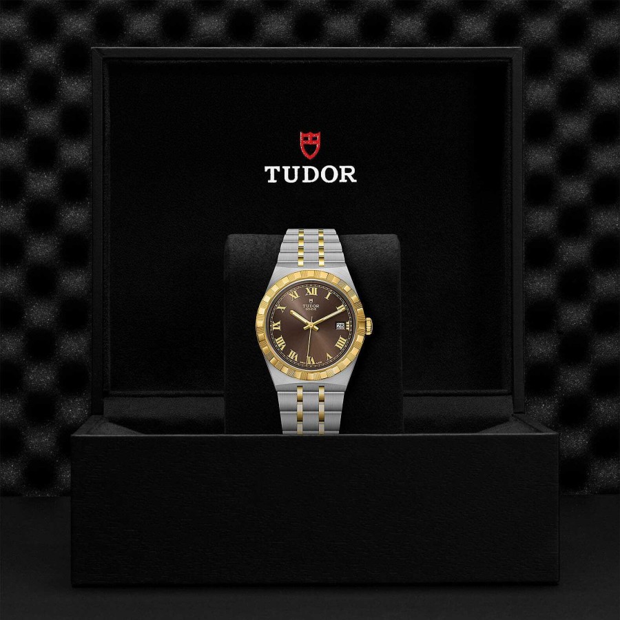 Montres Femme TUDOR | Montre Tudor Royal Bo Tier En Acier, 38 Mm, Lunette En Or Jaune