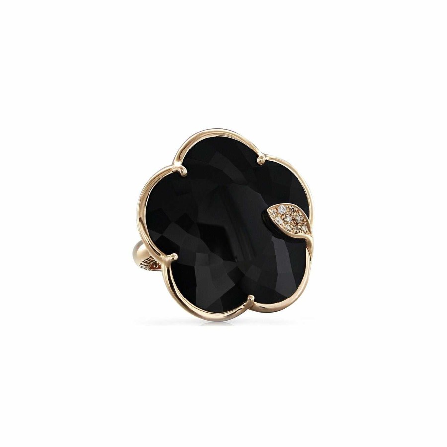 Bagues Pasquale Bruni | Bague Pasquale Bruni Ton Joli En Or Rose, Onyx Et Diamants Blancs & Champagnes