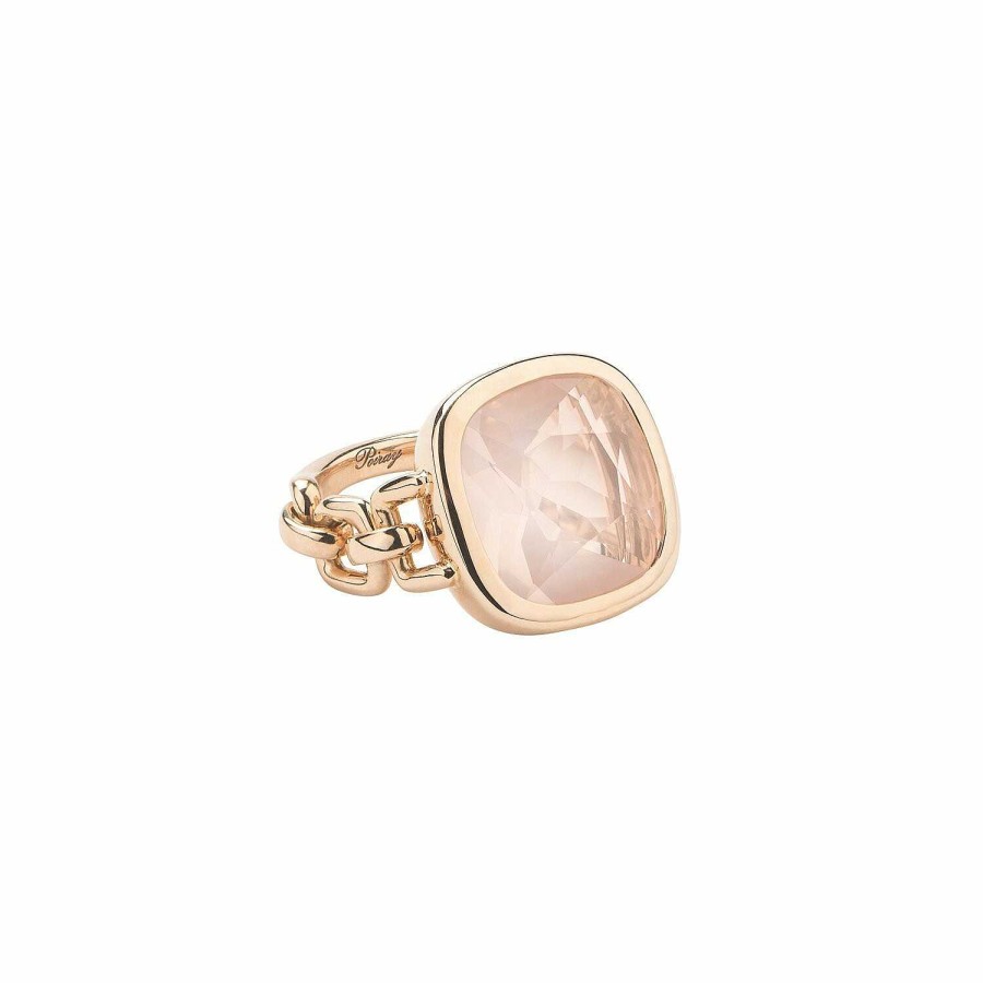 Bagues Poiray | Bague Poiray Indrani En Or Rose Et Quartz Rose