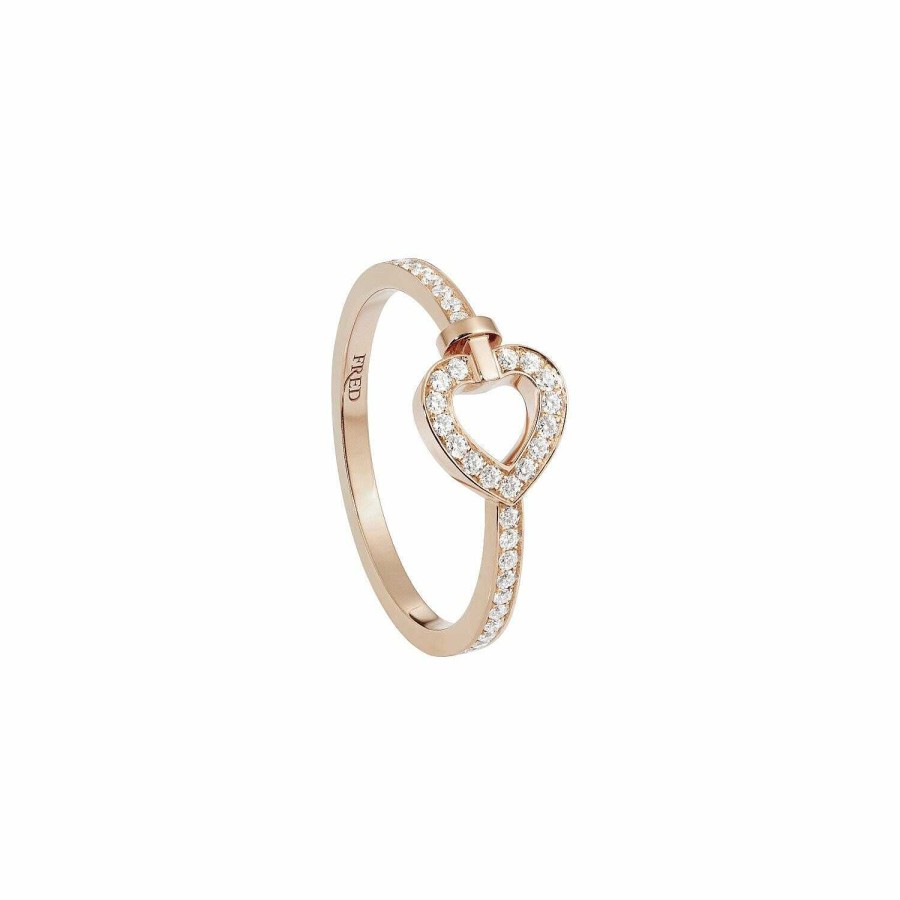 Bagues FRED | Bague Fred Pretty Woman Mini Mod Le En Or Rose Et Diamants