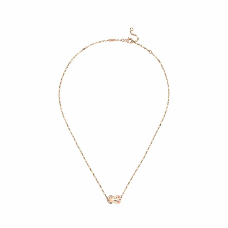 Colliers FRED | Collier Fred Chance Infinie Moyen Mod Le En Or Rose Et Pav De Diamants Blancs